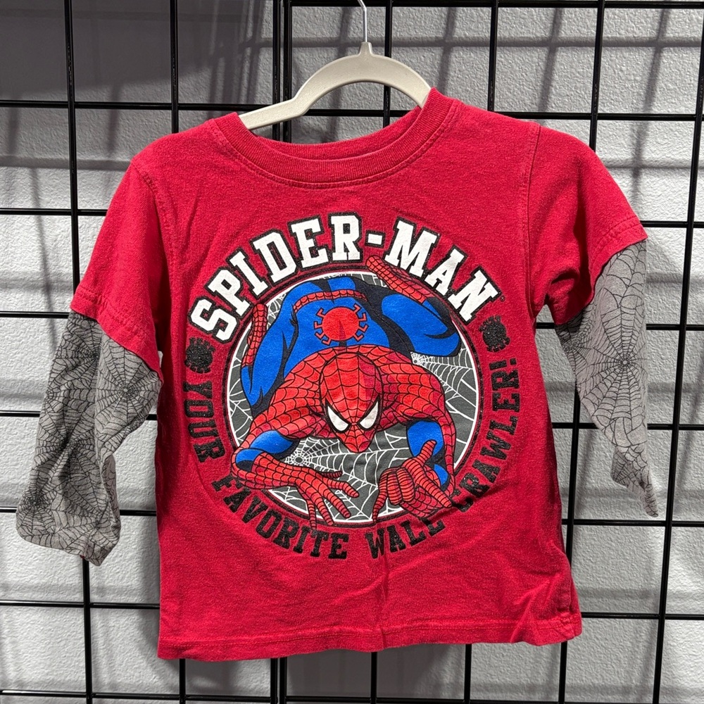 Marvel Spider-Man Red and Gray Long Sleeve Tee